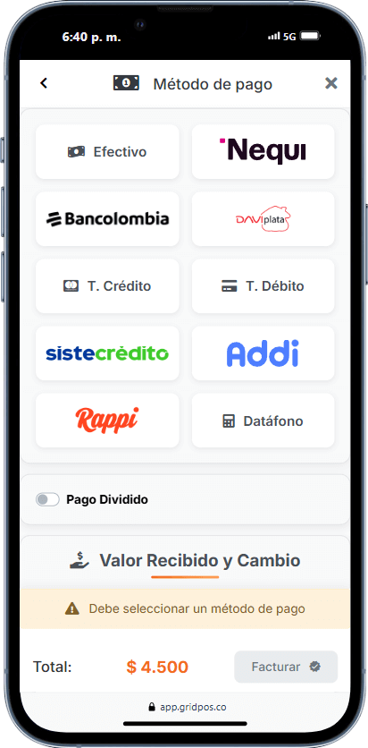 Medios de pago POS para agenda